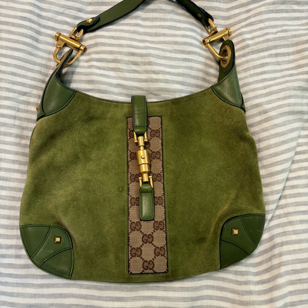 Jackie GG Green Gucci shoulder bag